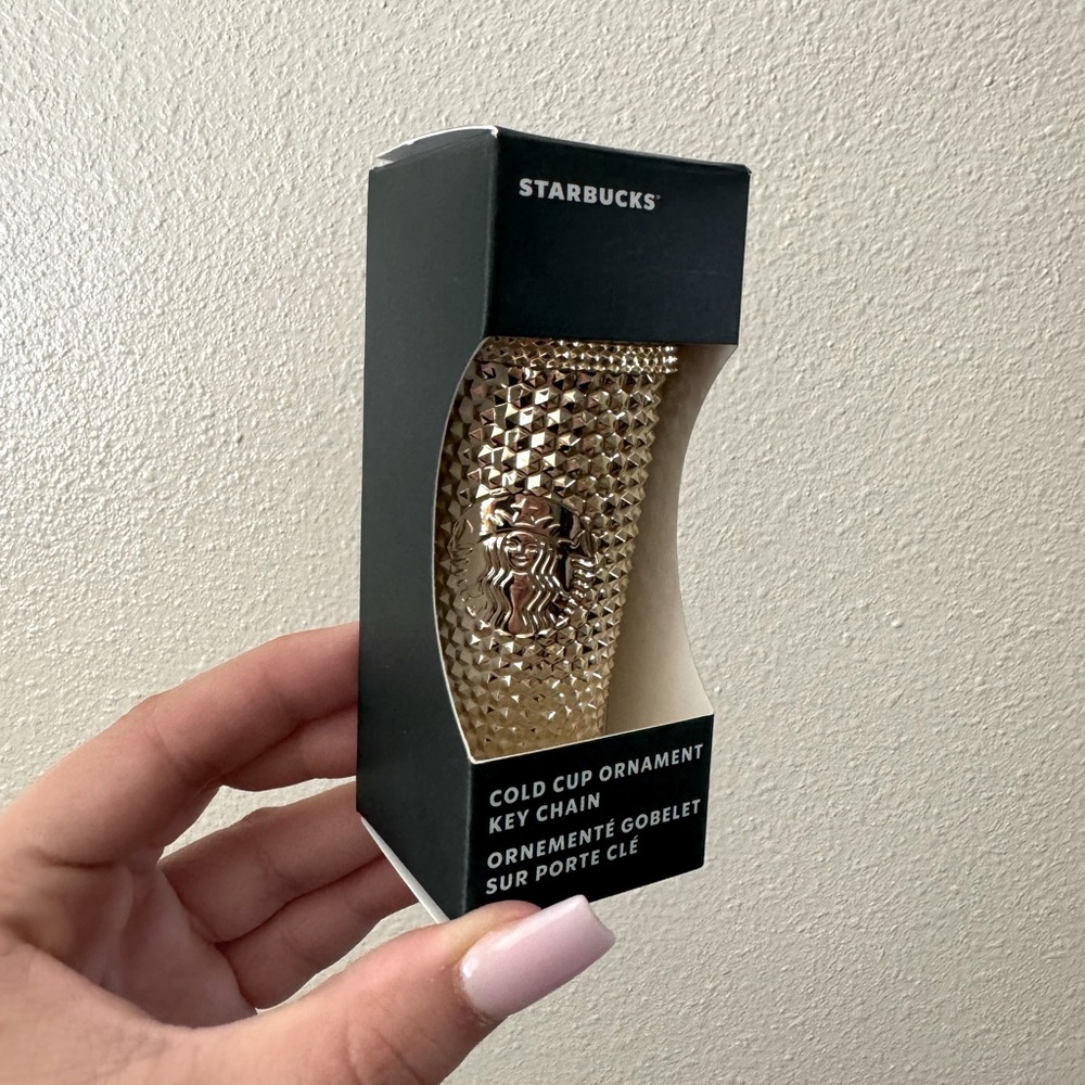 Starbucks Studded Cup Keychain Gold